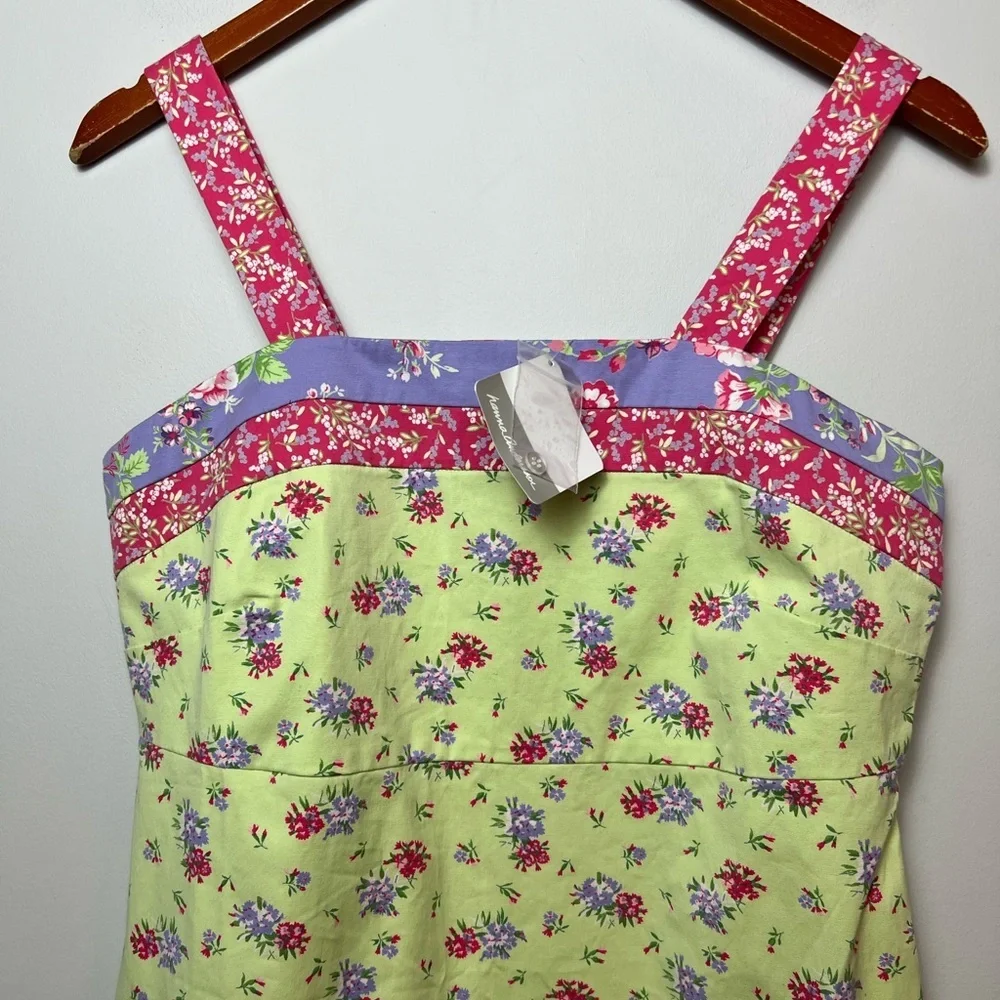 Hanna Andersson NEW Womens Floral l Tank Top Apron Dress Sz 10 Med